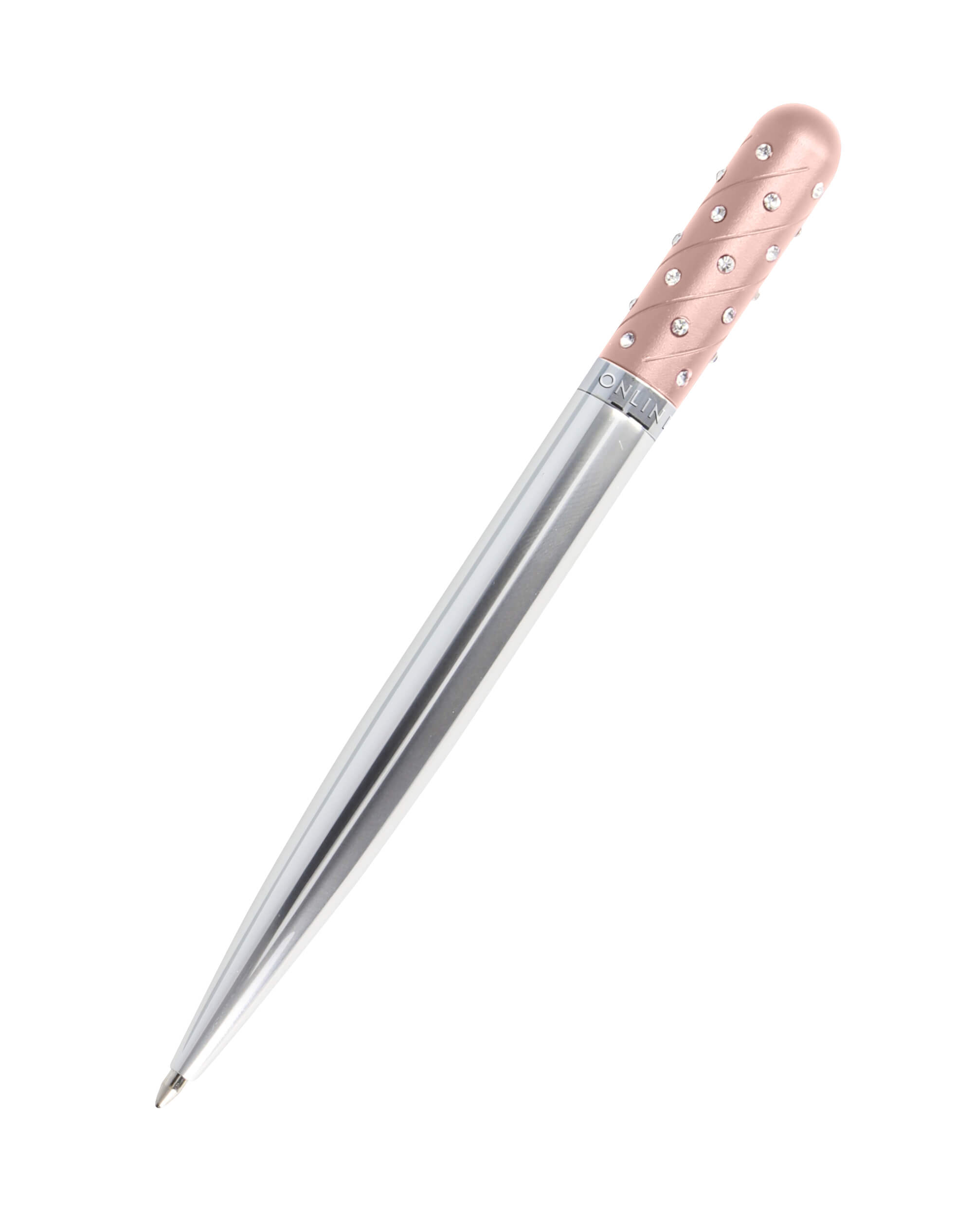 Kugelschreiber Crystal Pen Rose, Metall, inkl. internationale Großraummine schwarzschreibend, in Geschenketui