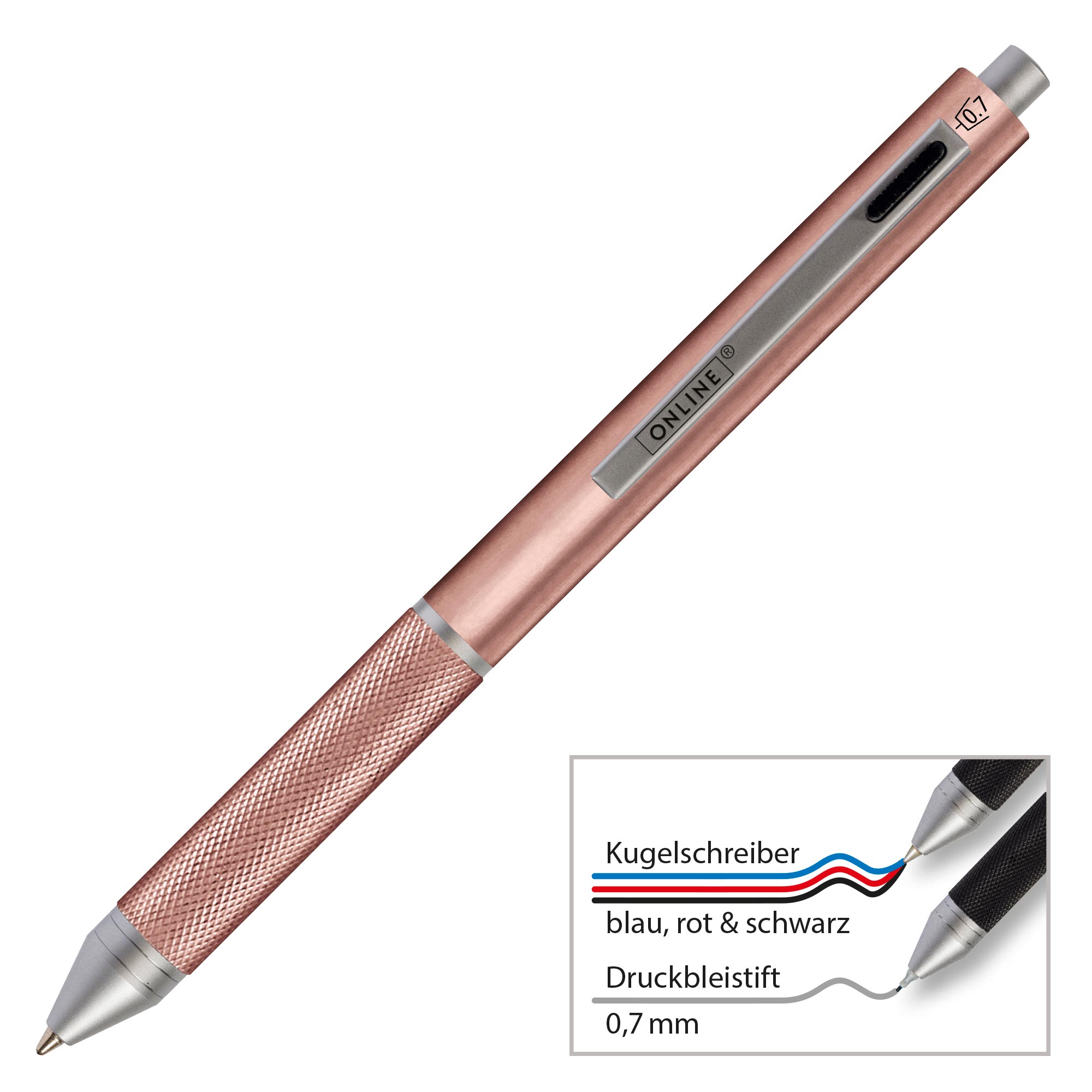 Kugelschreiber Multipen 4-in-1 Rosegold