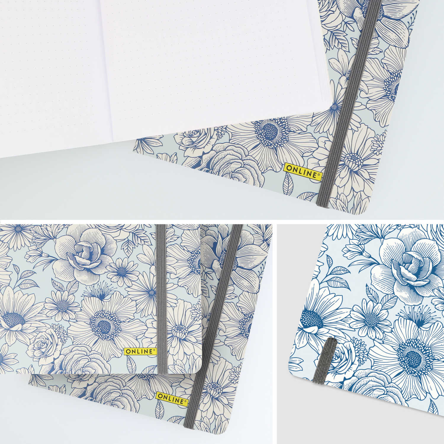 Bullet Journal Blue Flowers Ansichten